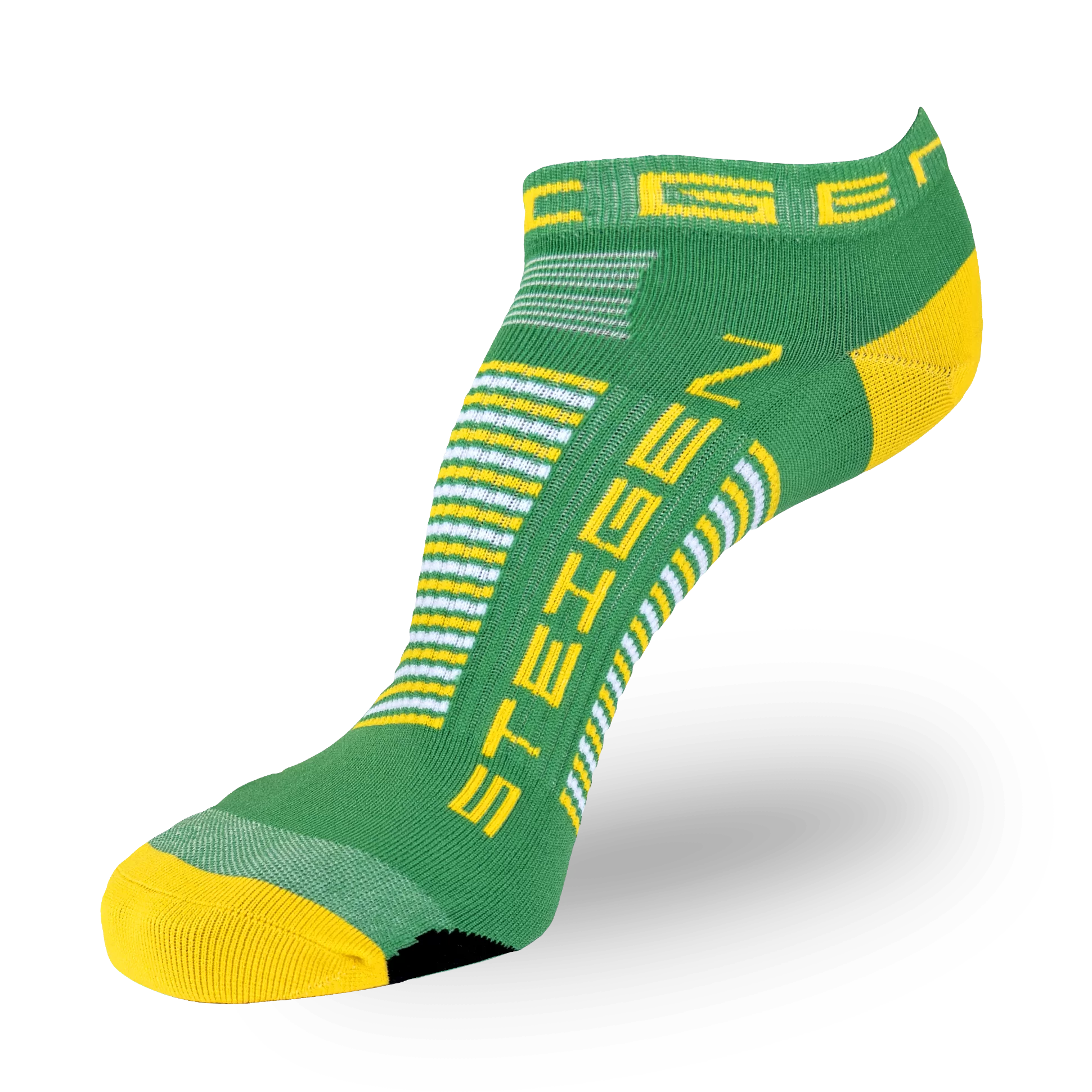 Green & Gold Running Socks Zero Length